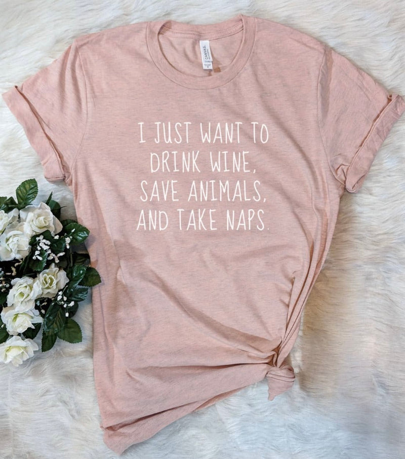 Animal & Wine Lover T Shirt