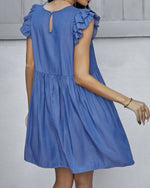 Ruffle Sleeve Straight Dress