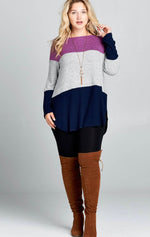 Long Sleeve Striped Tunic Top