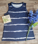 Round Neck Sleeveless Striped Top