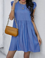 Ruffle Sleeve Straight Dress