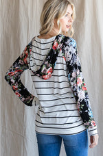 Floral Print Hooded Sweatshirt