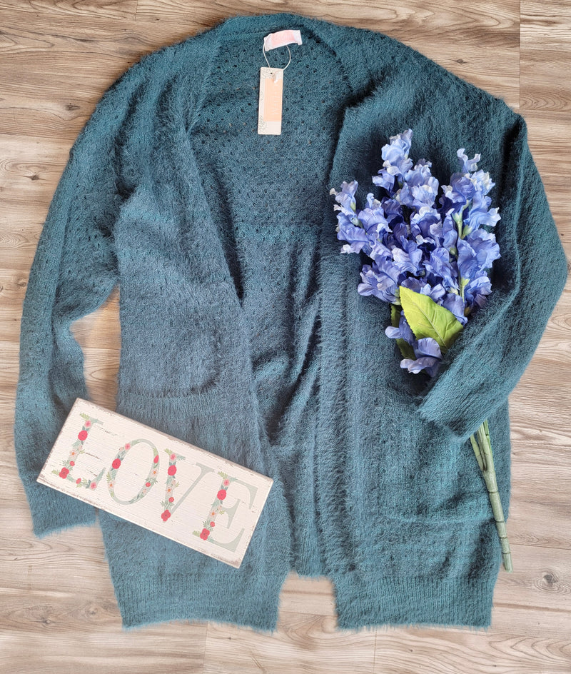 Eyelash Knit Cardigan