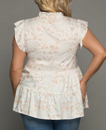 Ruffled Floral Print Top